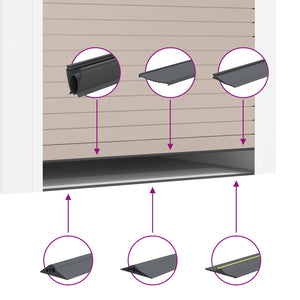 Σφράγιση Πόρτας Γκαράζ Μαύρο 70 x 6 mm 5,5 μ PVC - Pakobazaar