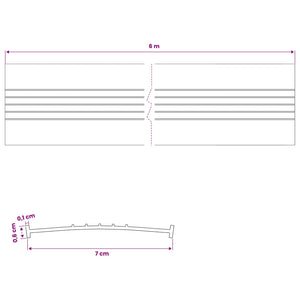 Σφράγιση Πόρτας Γκαράζ Μαύρο 70 x 6 mm 6 μ PVC