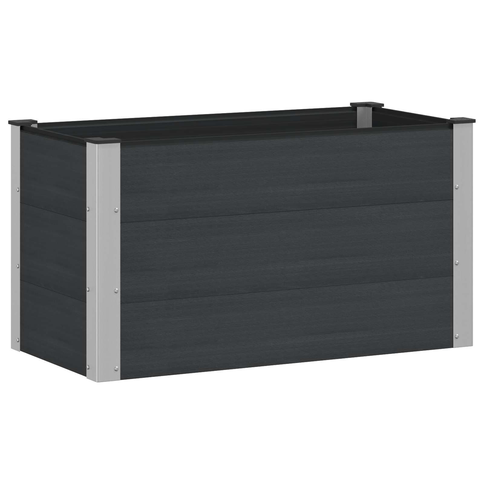 Υπερυψωμένη Ζαρντινιέρα Μαύρο 100 x 50 x 54 cm - Pakobazaar
