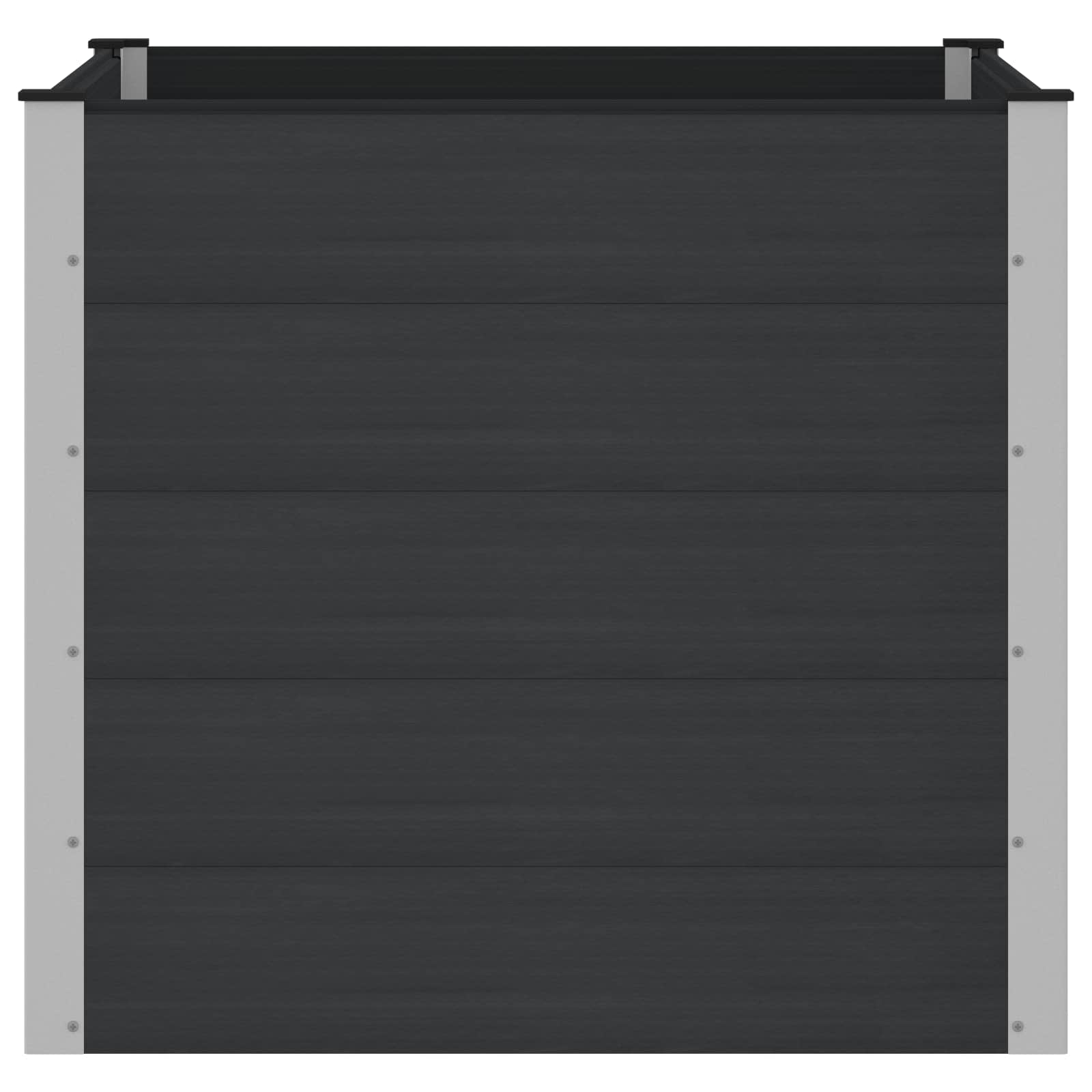 Υπερυψωμένη Ζαρντινιέρα Μαύρο 100 x 100 x 91 cm - Pakobazaar