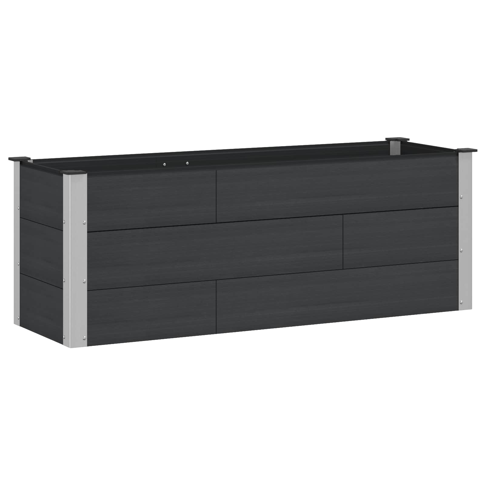 Υπερυψωμένη Ζαρντινιέρα Μαύρο 150 x 50 x 54 cm - Pakobazaar