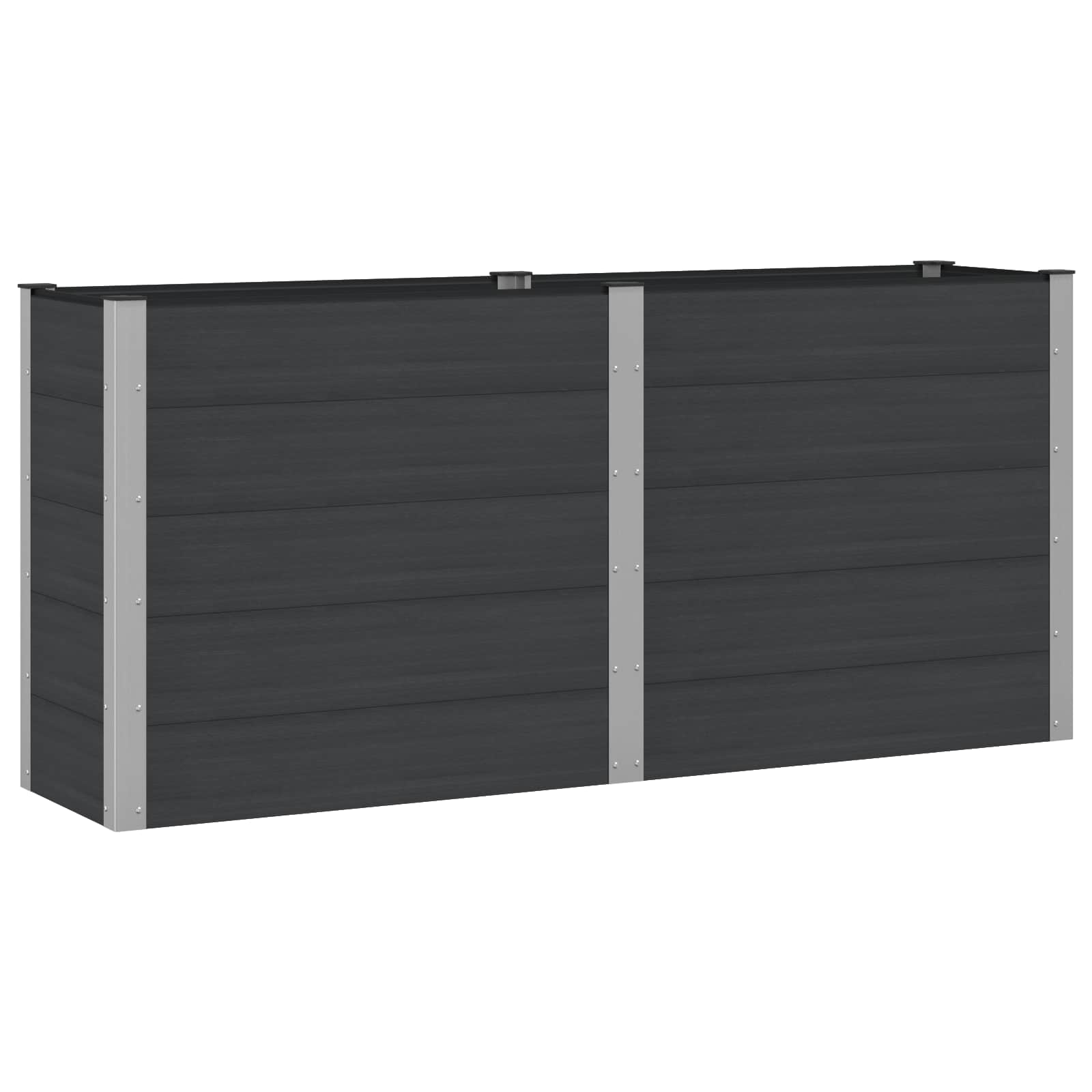 Υπερυψωμένη Ζαρντινιέρα Μαύρο 200 x 50 x 91 cm - Pakobazaar