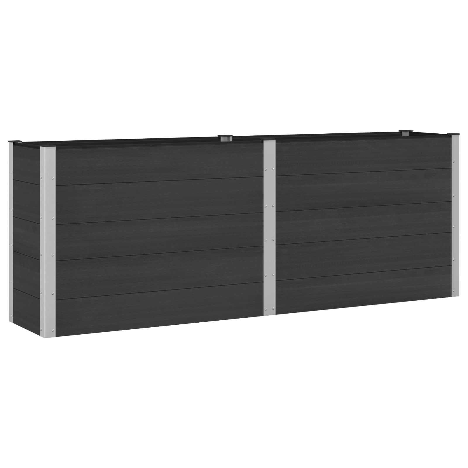 Υπερυψωμένη Ζαρντινιέρα Μαύρο 250 x 50 x 91 εκ - Pakobazaar