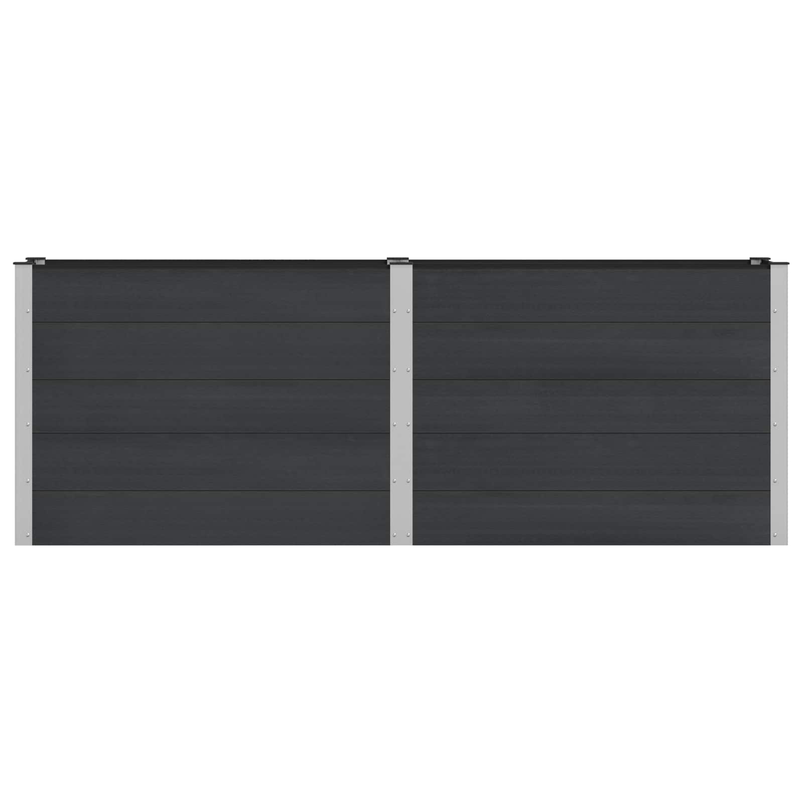 Υπερυψωμένη Ζαρντινιέρα Μαύρο 250 x 50 x 91 εκ - Pakobazaar