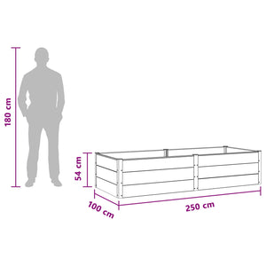 Υπερυψωμένη Ζαρντινιέρα Μαύρο 250 x 100 x 54 cm - Pakobazaar