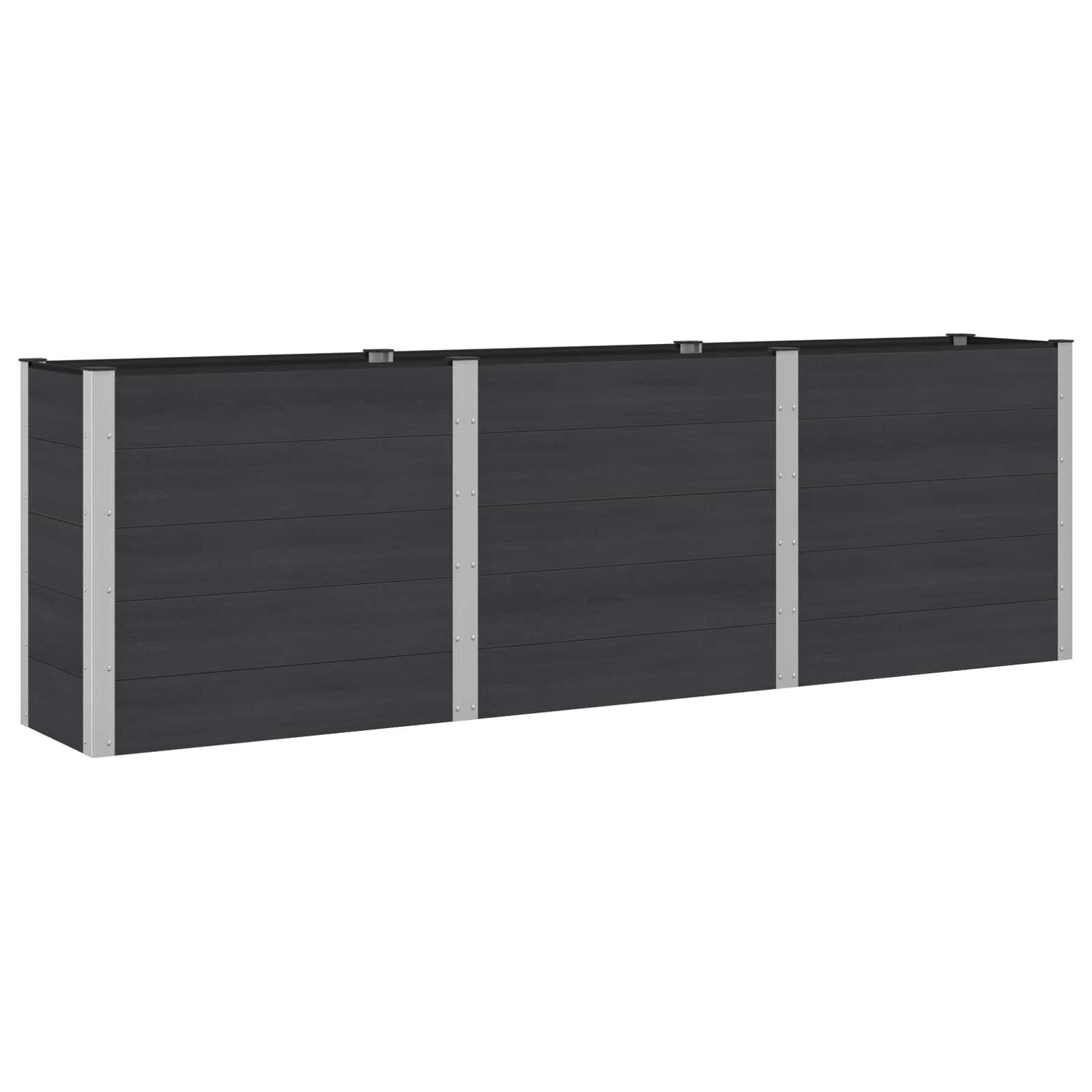Υπερυψωμένη Ζαρντινιέρα Μαύρο 300 x 50 x 91 cm - Pakobazaar