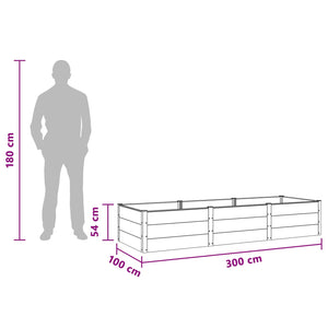 Υπερυψωμένη Ζαρντινιέρα Μαύρο 300 x 100 x 54 cm - Pakobazaar