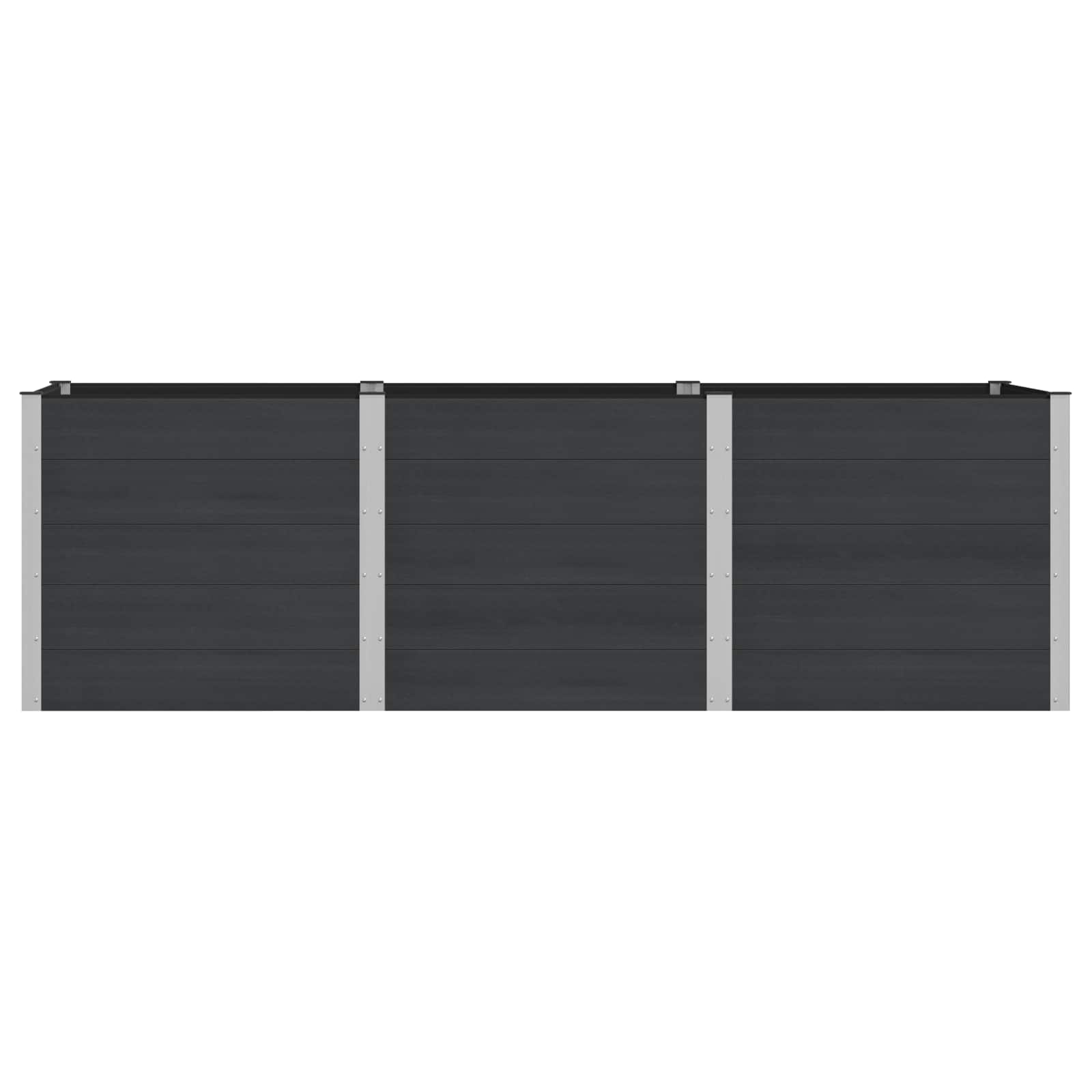 Υπερυψωμένη Ζαρντινιέρα Μαύρο 300 x 100 x 91 cm - Pakobazaar