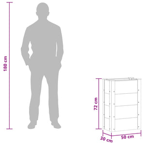 Υπερυψωμένη Ζαρντινιέρα Γκρι 50 x 30 x 72 εκ - Pakobazaar