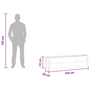 Υπερυψωμένη Ζαρντινιέρα Καφέ 150 x 30 x 36 εκ - Pakobazaar