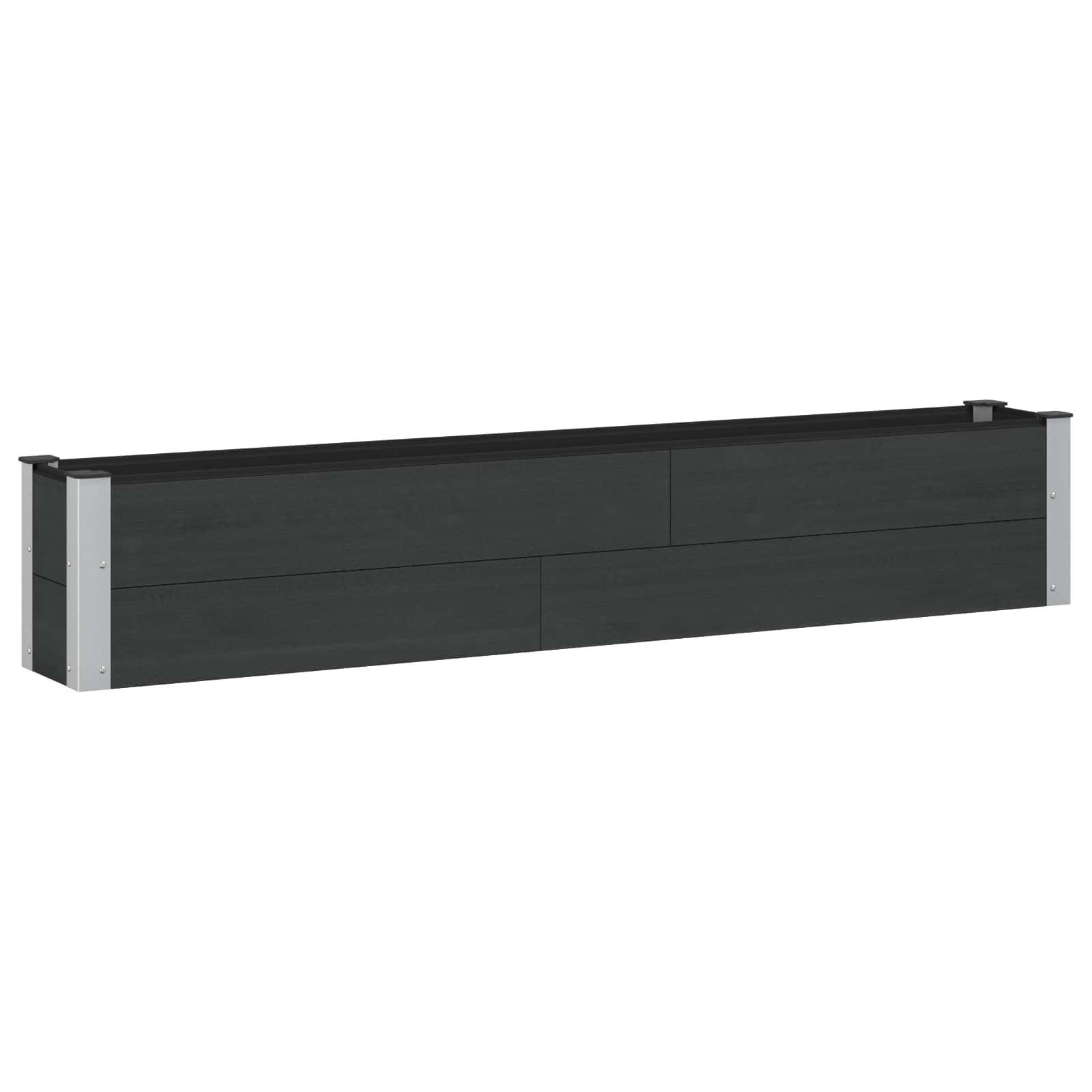 Υπερυψωμένη Ζαρντινιέρα Μαύρο 200 x 30 x 36 εκ - Pakobazaar