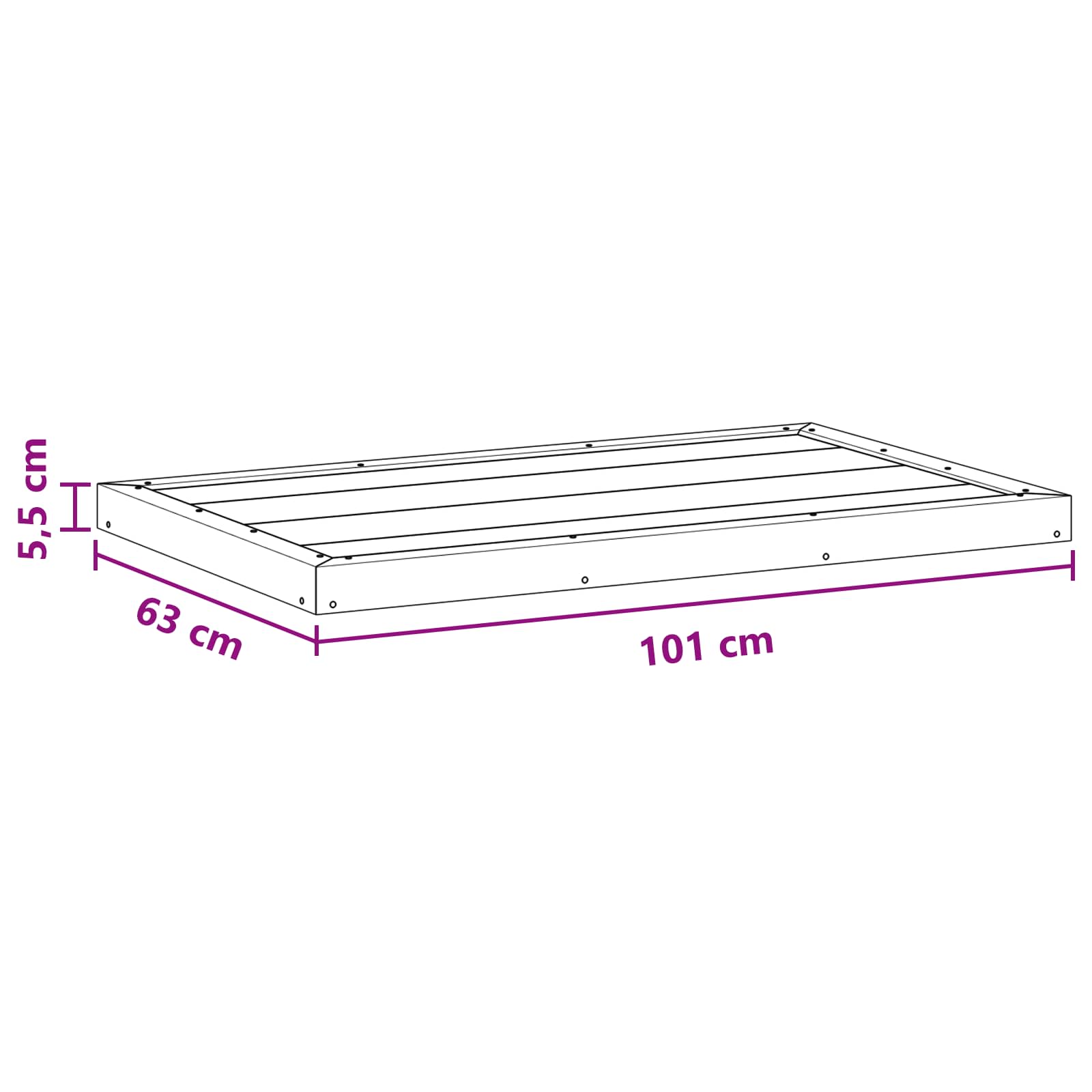 Πλάκα βάσης ντουζιέρας Μαύρο 101 x 63 x 5,5 εκ. WPC - Pakobazaar