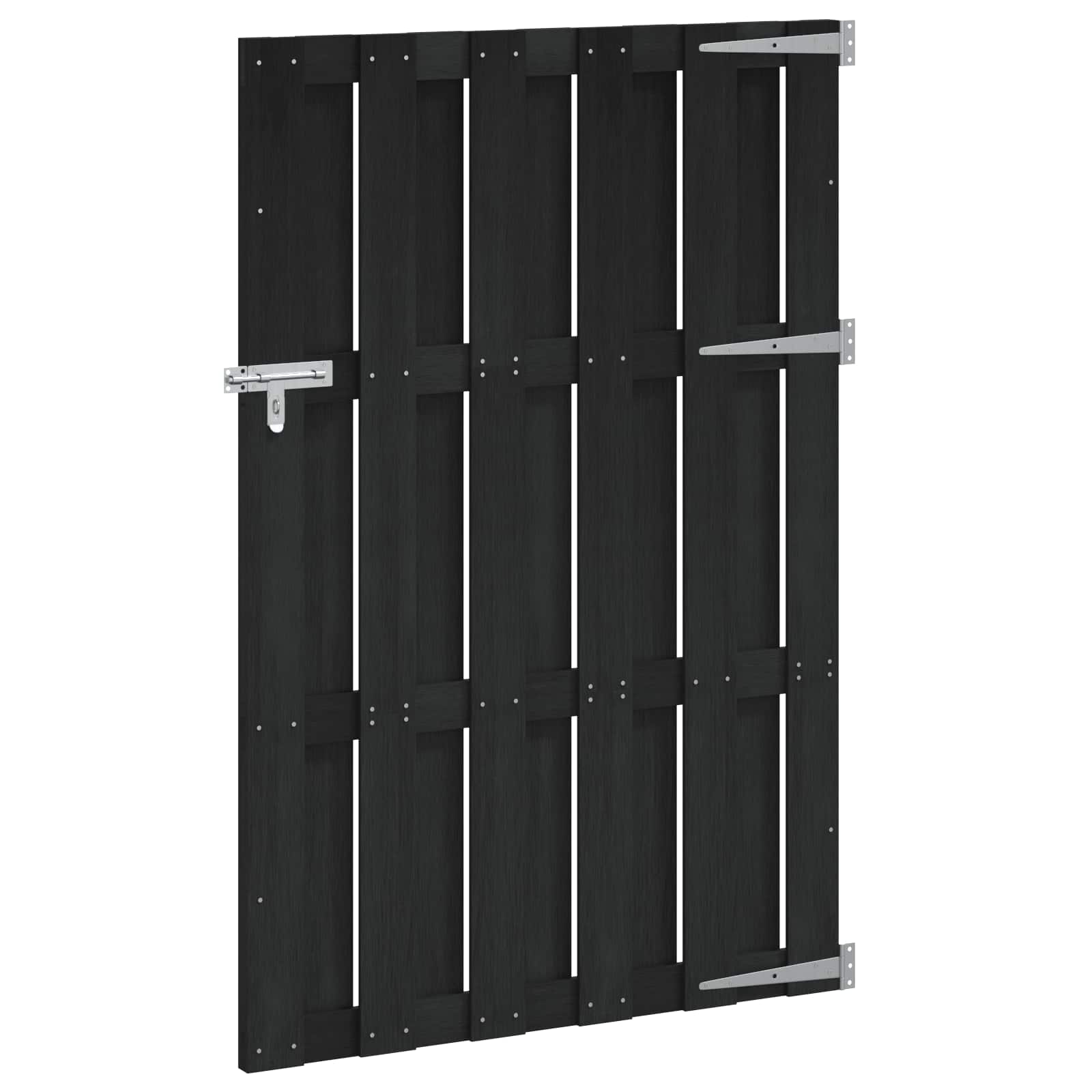 Πύλη Κήπου 100 x 150 cm WPC και Αλουμίνιο Μαύρο - Pakobazaar