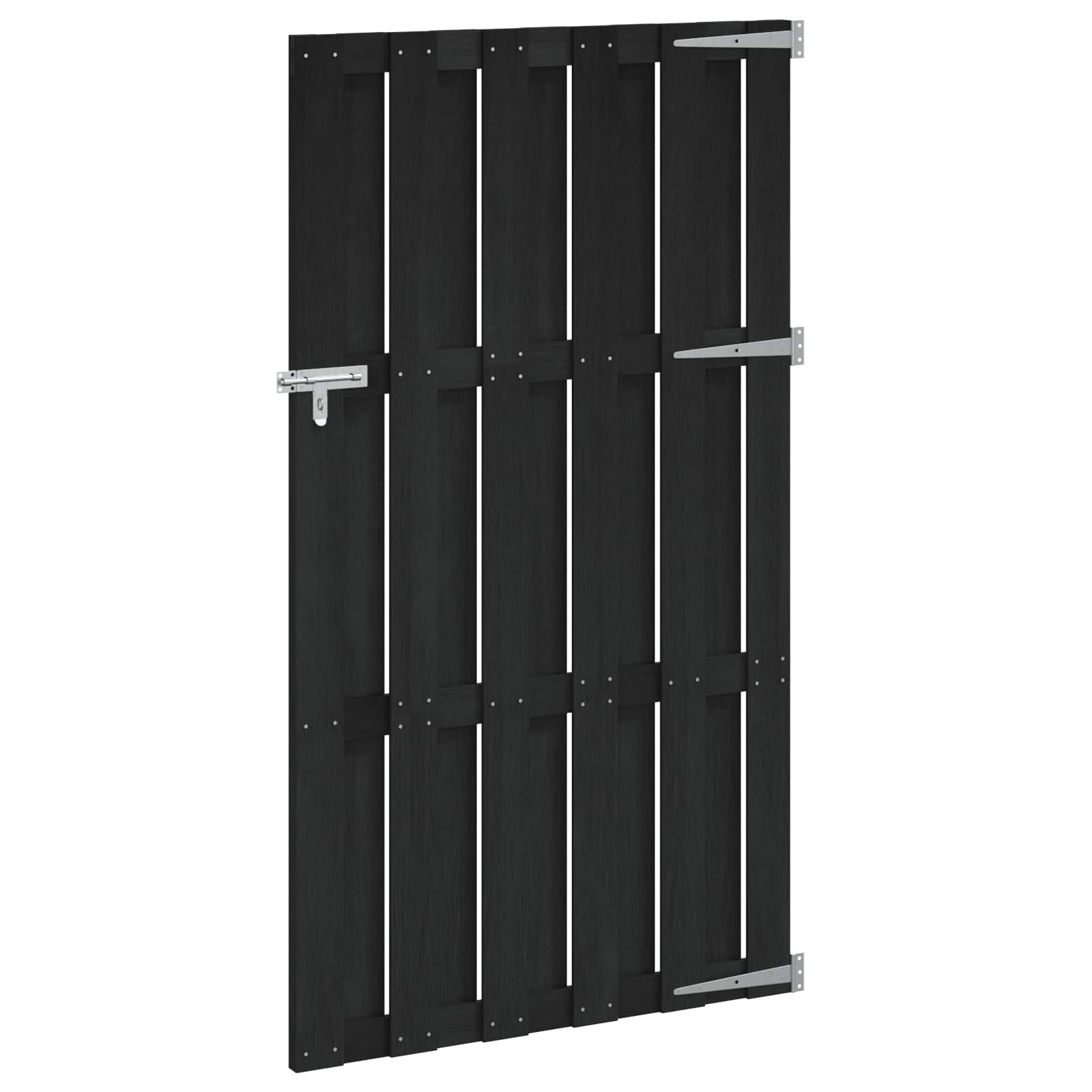 Πύλη Κήπου 100 x 180 cm WPC και Αλουμίνιο Μαύρο - Pakobazaar