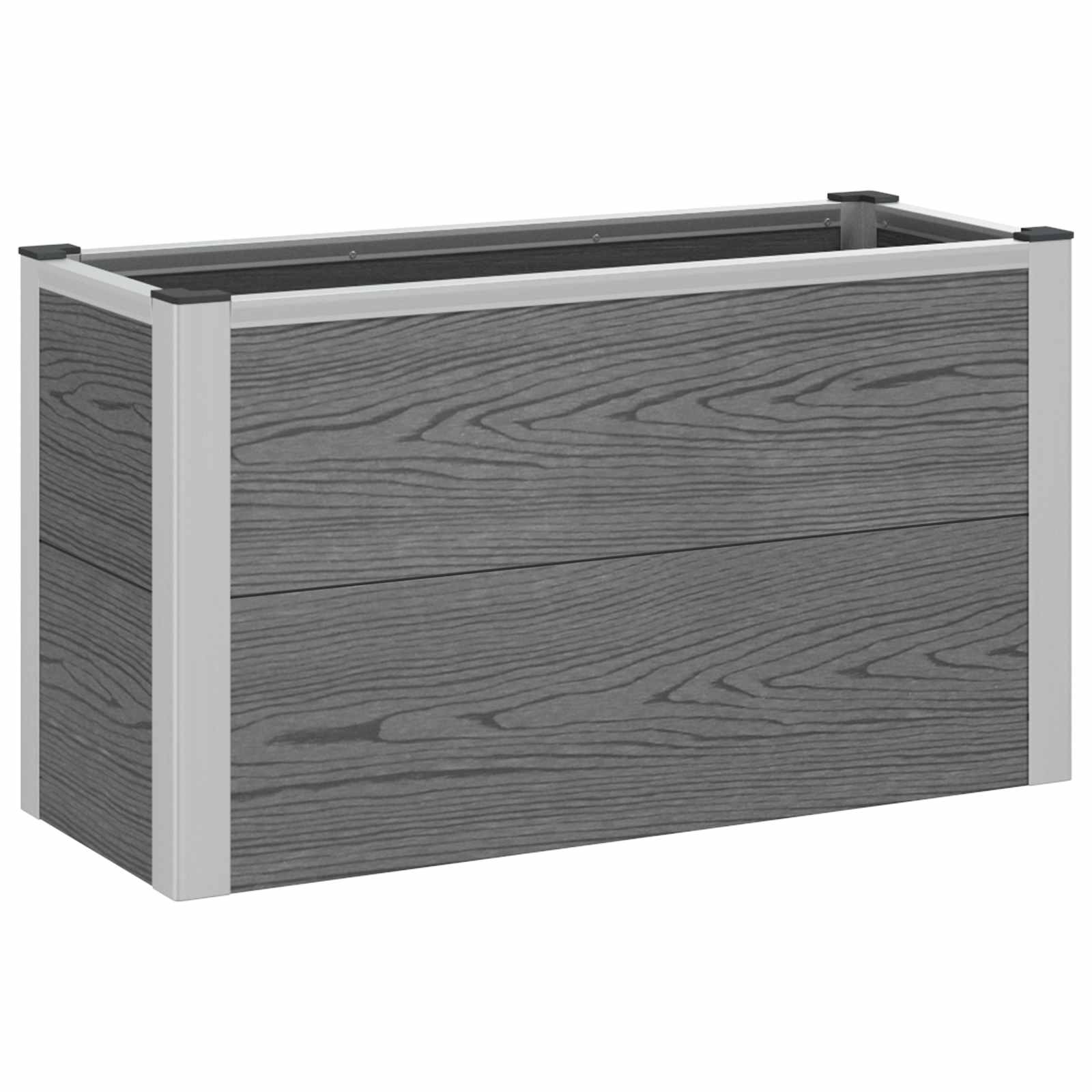 Υπερυψωμένη Ζαρντινιέρα Γκρι 75 x 30 x 22 εκ WPC και Αλουμίνιο - Pakobazaar