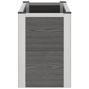 Υπερυψωμένη Ζαρντινιέρα Γκρι 75 x 30 x 22 εκ WPC και Αλουμίνιο - Pakobazaar