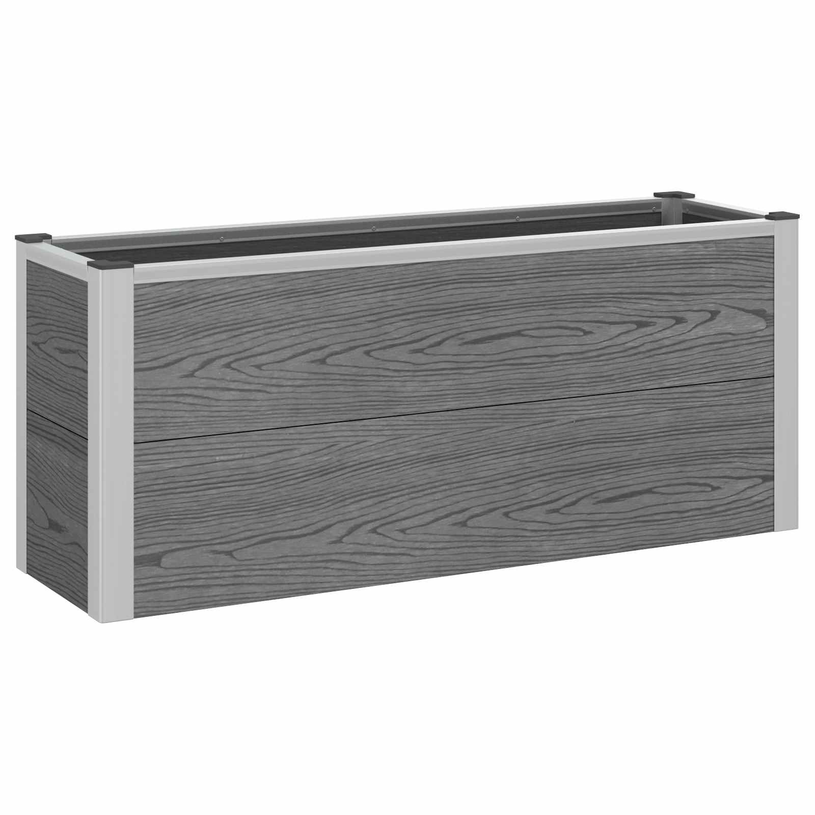 Υπερυψωμένη Ζαρντινιέρα Γκρι 100 x 30 x 22 εκ WPC και Αλουμίνιο - Pakobazaar