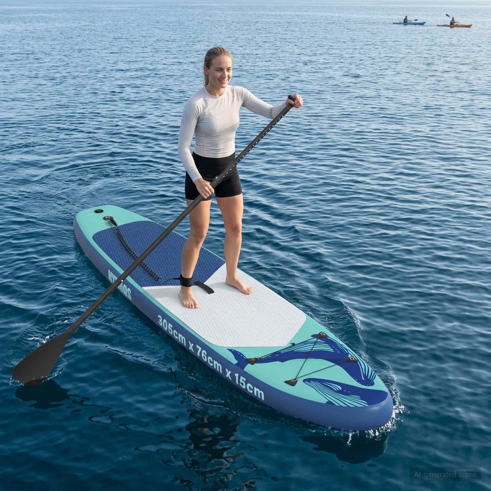 Φουσκωτή σανίδα SUP HYDROS 305 x 76 x 15 cm Τιρκουάζ για - Pakobazaar