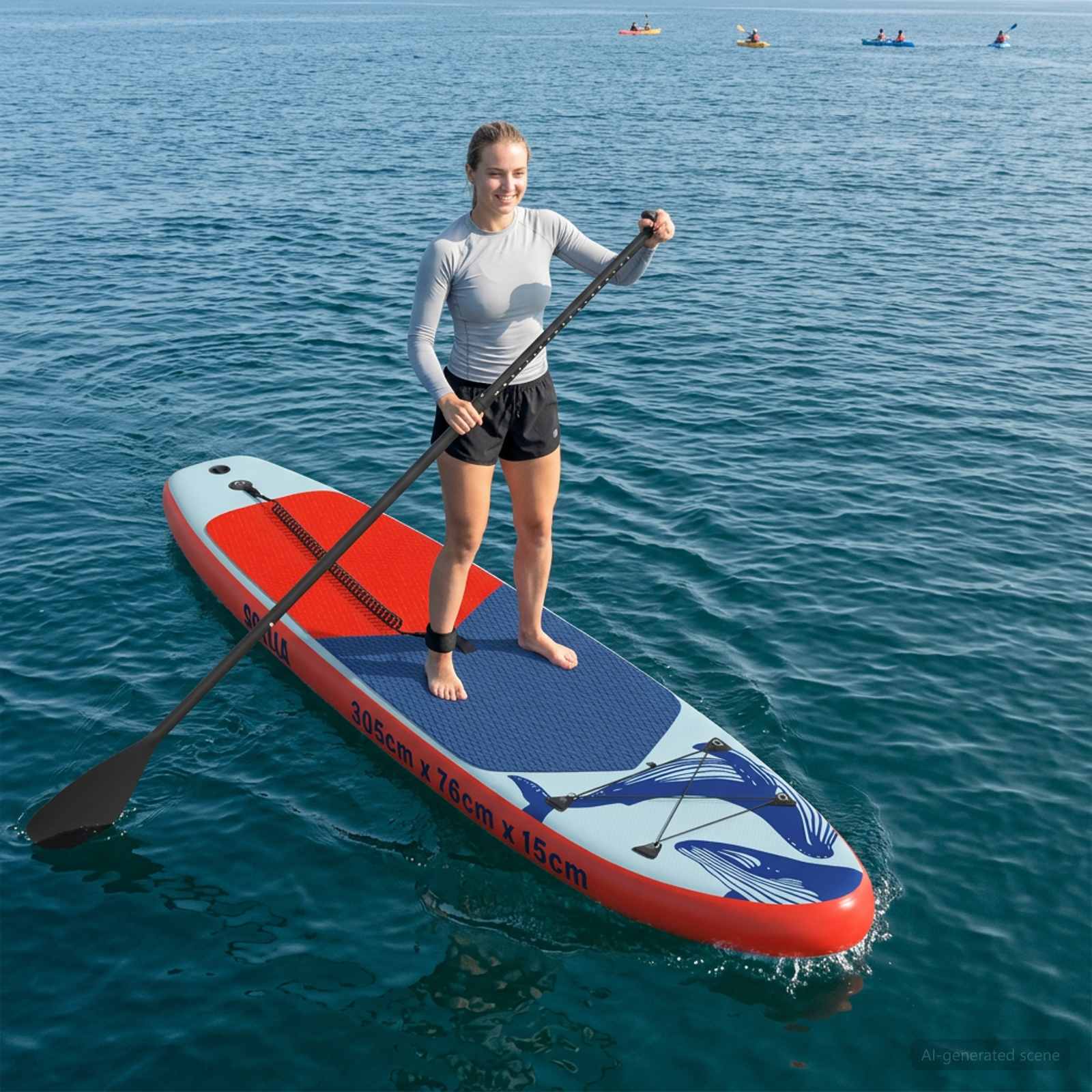 Φουσκωτή σανίδα SUP SCYLLA 305 x 76 x 15 cm Μπλε για - Pakobazaar