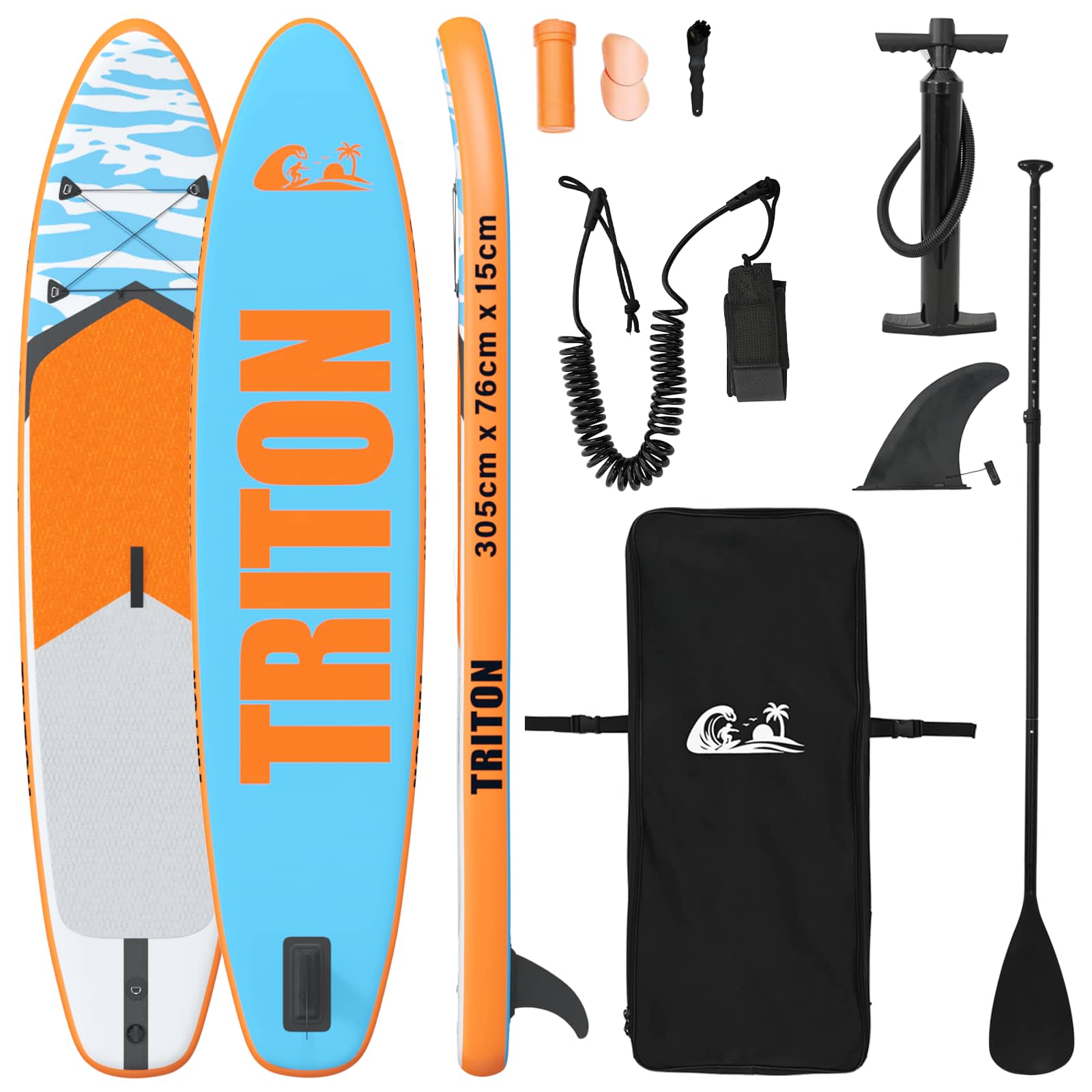 Φουσκωτή σανίδα SUP TRITON 305 x 76 x 15 cm Μπλε για - Pakobazaar