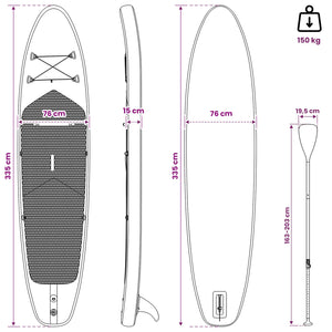 Φουσκωτή σανίδα SUP HYDROS 335 x 76 x 15 εκ. Τιρκουάζ για - Pakobazaar