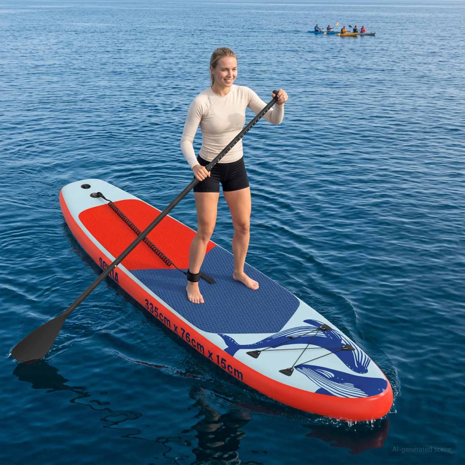 Φουσκωτή σανίδα για paddle board SCYLLA 335 x 76 x 15 εκ. Μπλε - Pakobazaar