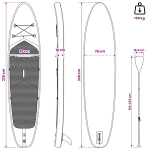 Φουσκωτή σανίδα για paddle board SCYLLA 335 x 76 x 15 εκ. Μπλε - Pakobazaar
