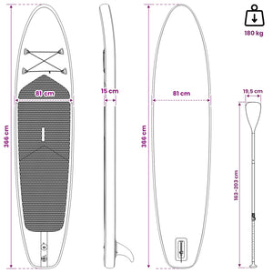 Φουσκωτή σανίδα SUP SCYLLA 366 x 81 x 15 εκ Μπλε για - Pakobazaar