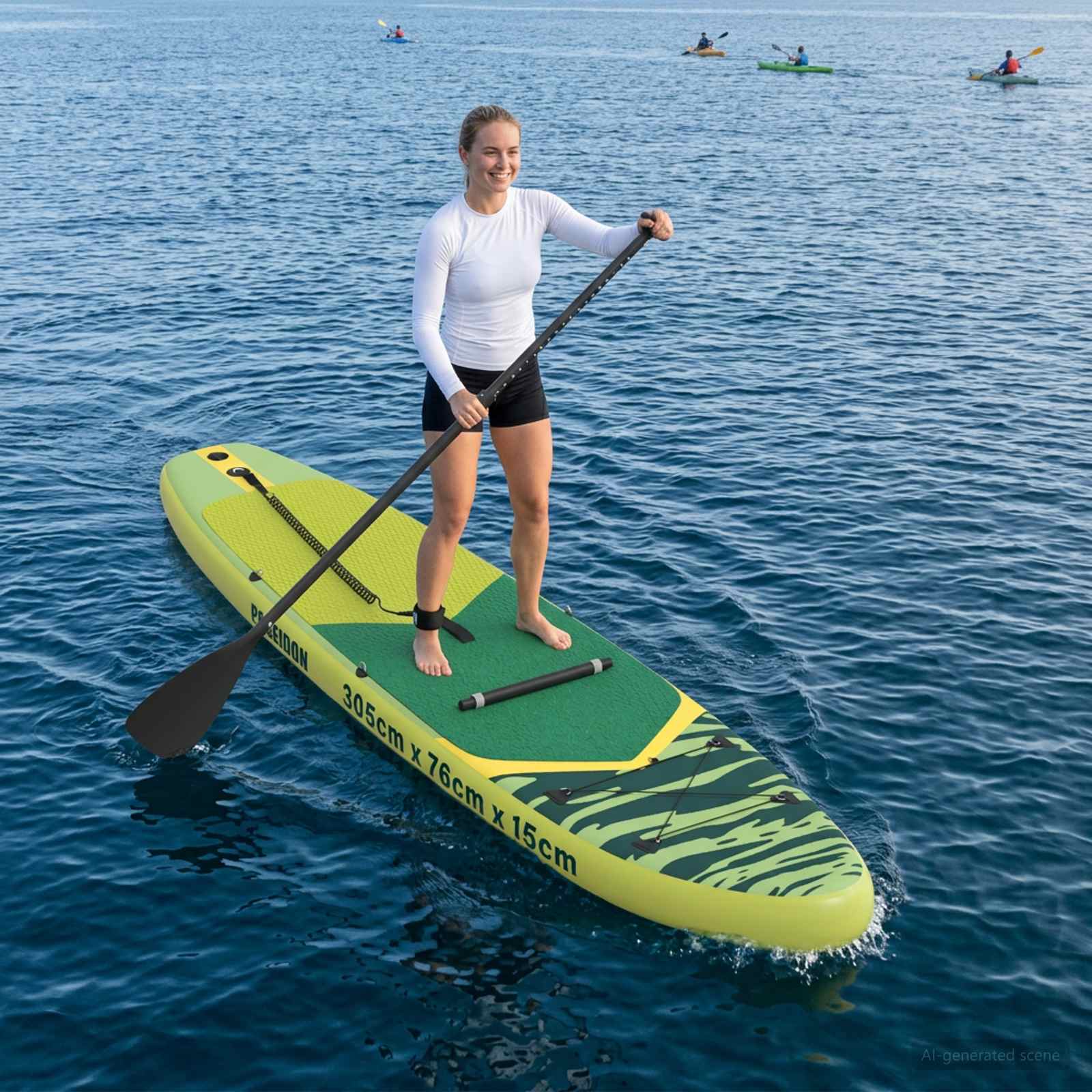 SUP Board με κάθισμα 2 σε 1 POSEIDON 305 x 76 x 15 cm Πράσινο