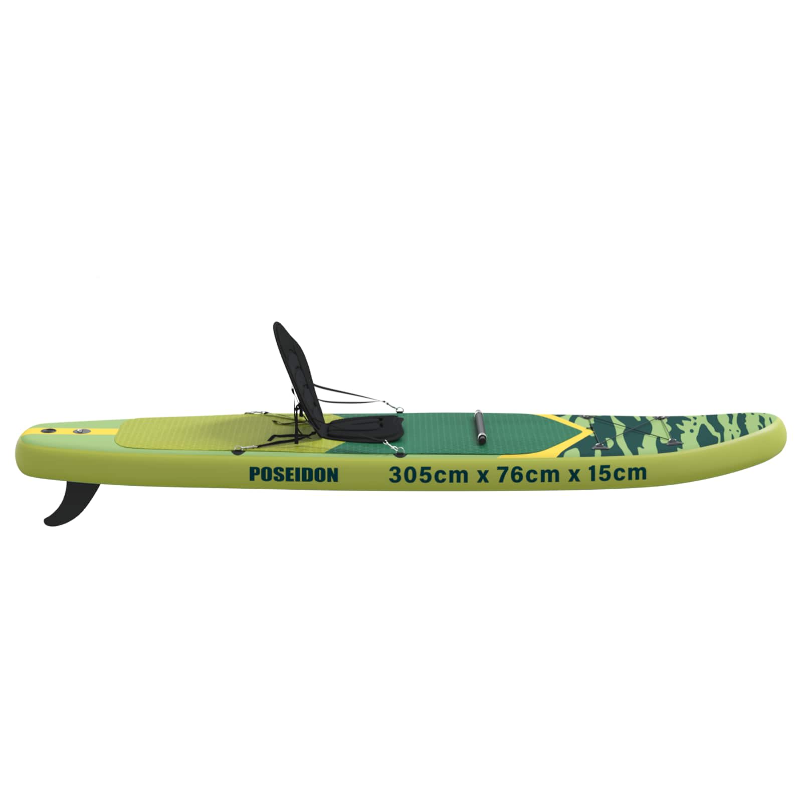 SUP Board με κάθισμα 2 σε 1 POSEIDON 305 x 76 x 15 cm Πράσινο