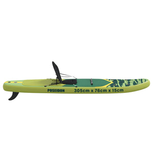 SUP Board με κάθισμα 2 σε 1 POSEIDON 305 x 76 x 15 cm Πράσινο - Pakobazaar