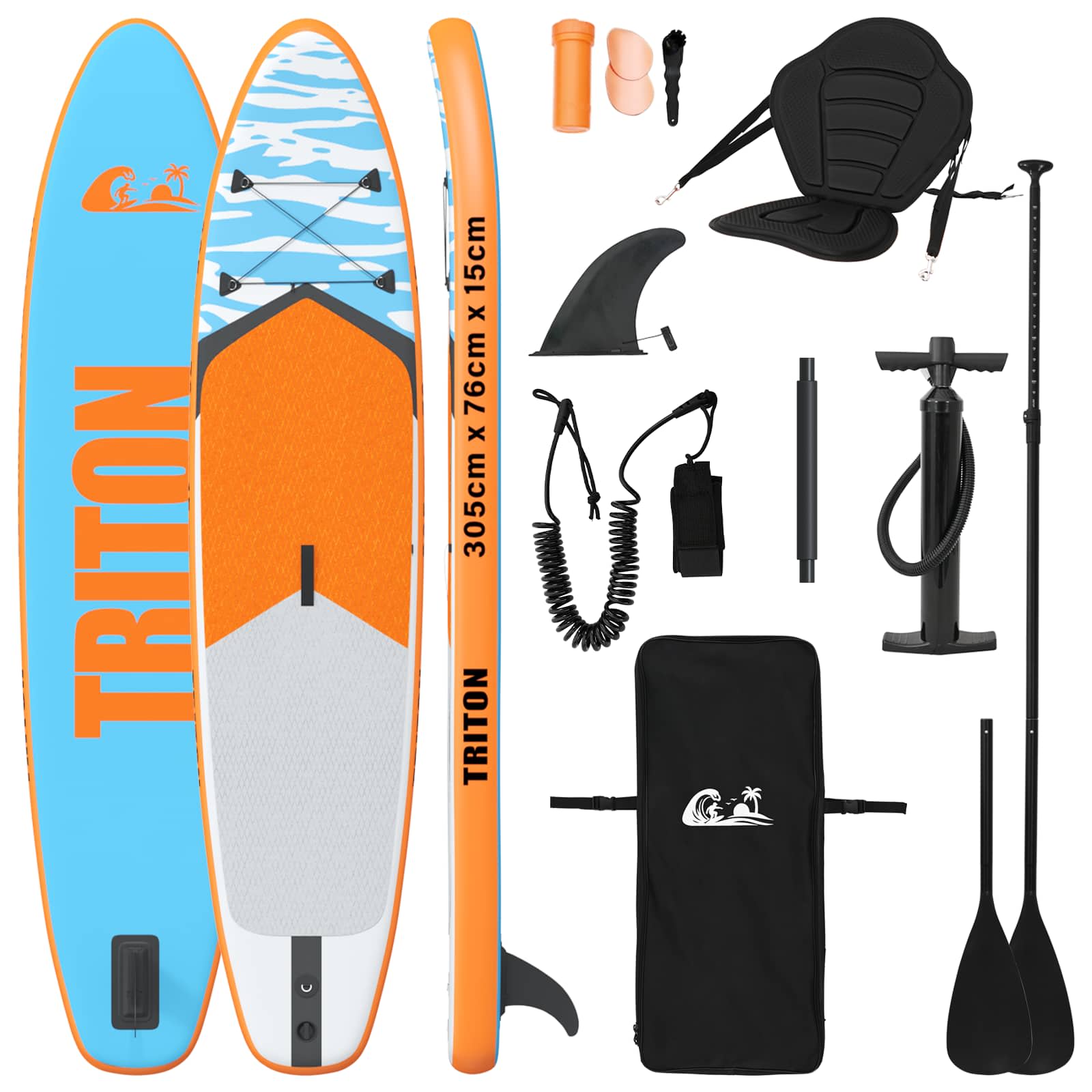 SUP Board με κάθισμα 2 σε 1 TRITON 305 x 76 x 15 cm Μπλε για