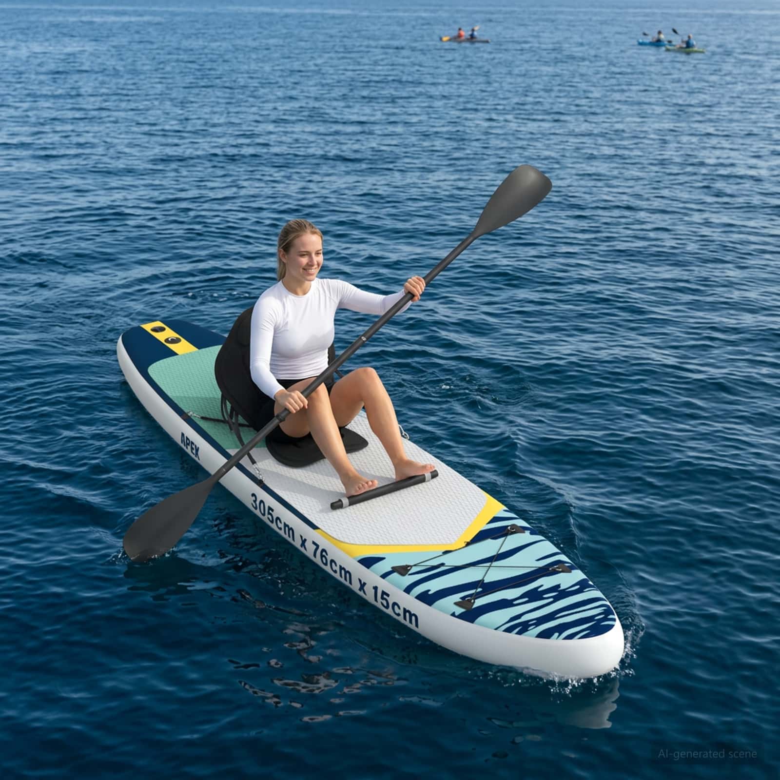 SUP Board με κάθισμα 2 σε 1 APEX 305 x 76 x 15 cm Μπλε για