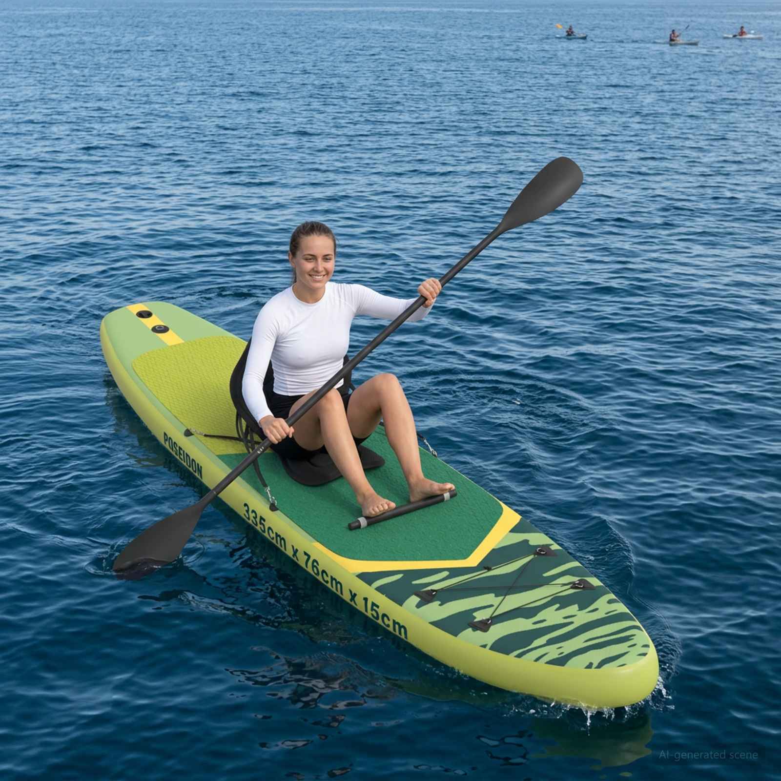 SUP Board με κάθισμα 2 σε 1 POSEIDON 335 x 76 x 15 εκ. Πράσινο