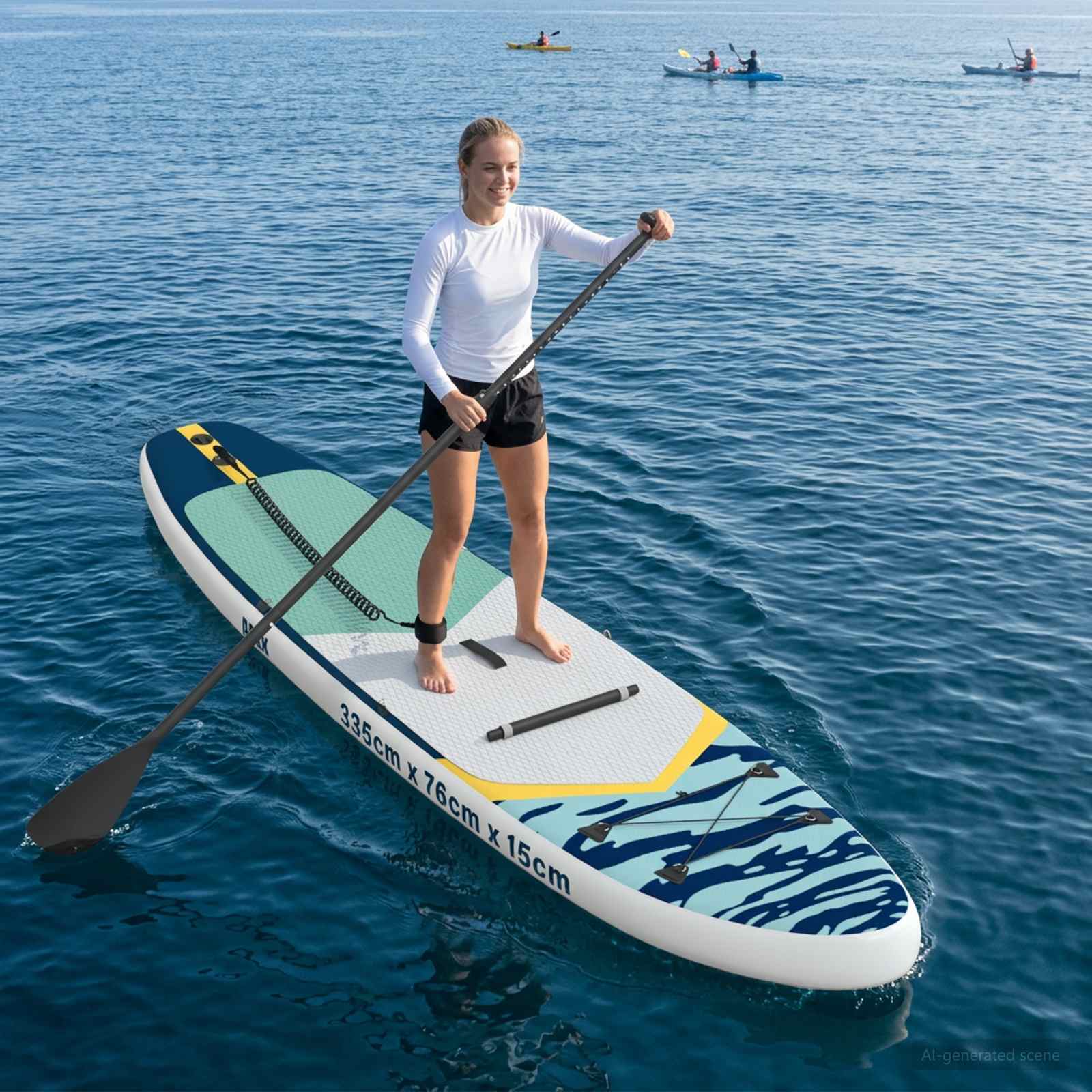 SUP Board με κάθισμα 2 σε 1 APEX 335 x 76 x 15 εκ. Μπλε για
