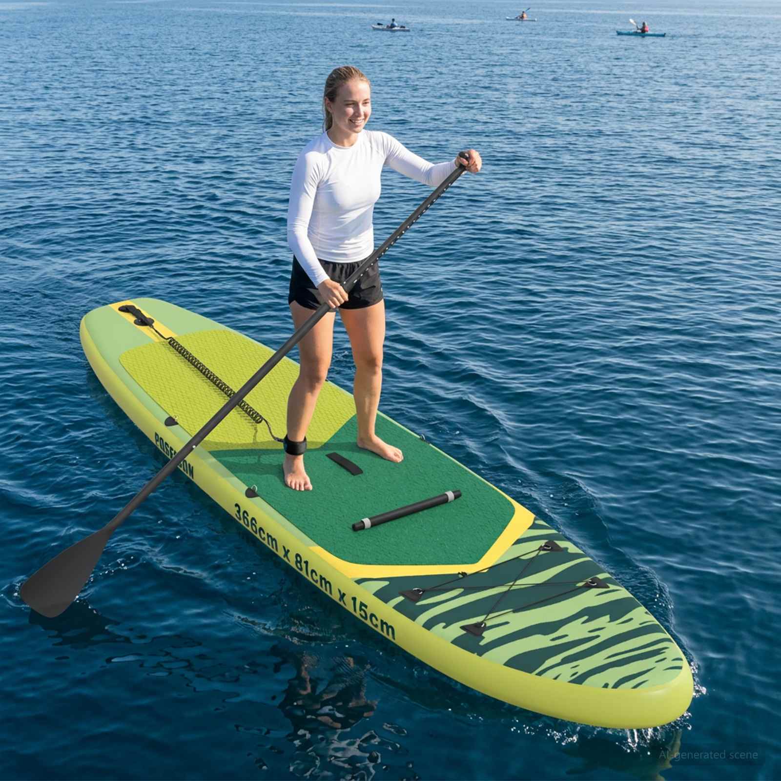 SUP Board με κάθισμα 2 σε 1 POSEIDON 366 x 81 x 15 εκ Πράσινο
