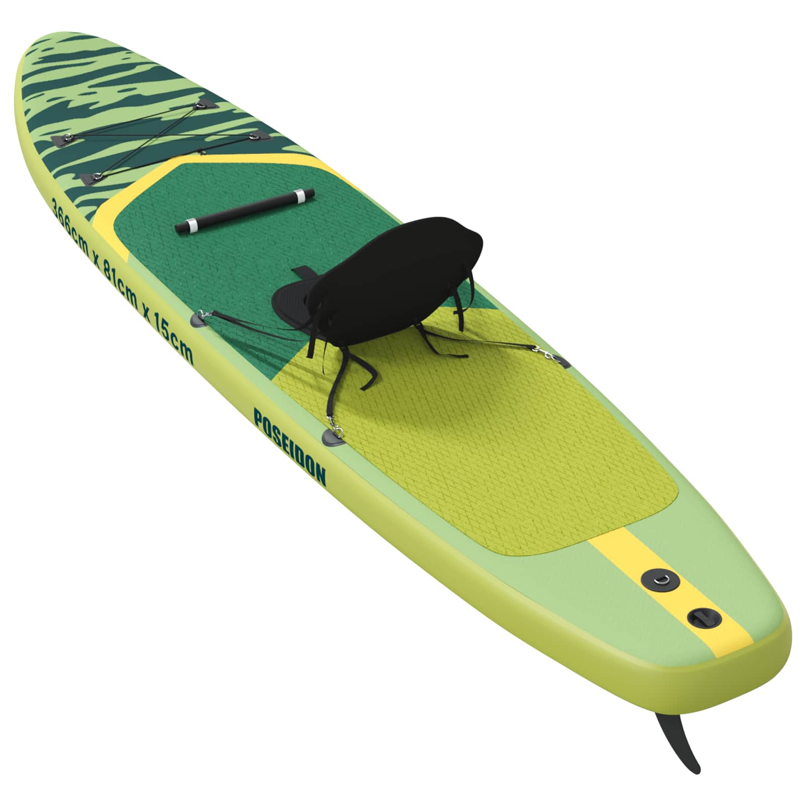 SUP Board με κάθισμα 2 σε 1 POSEIDON 366 x 81 x 15 εκ Πράσινο