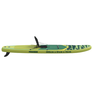 SUP Board με κάθισμα 2 σε 1 POSEIDON 366 x 81 x 15 εκ Πράσινο - Pakobazaar