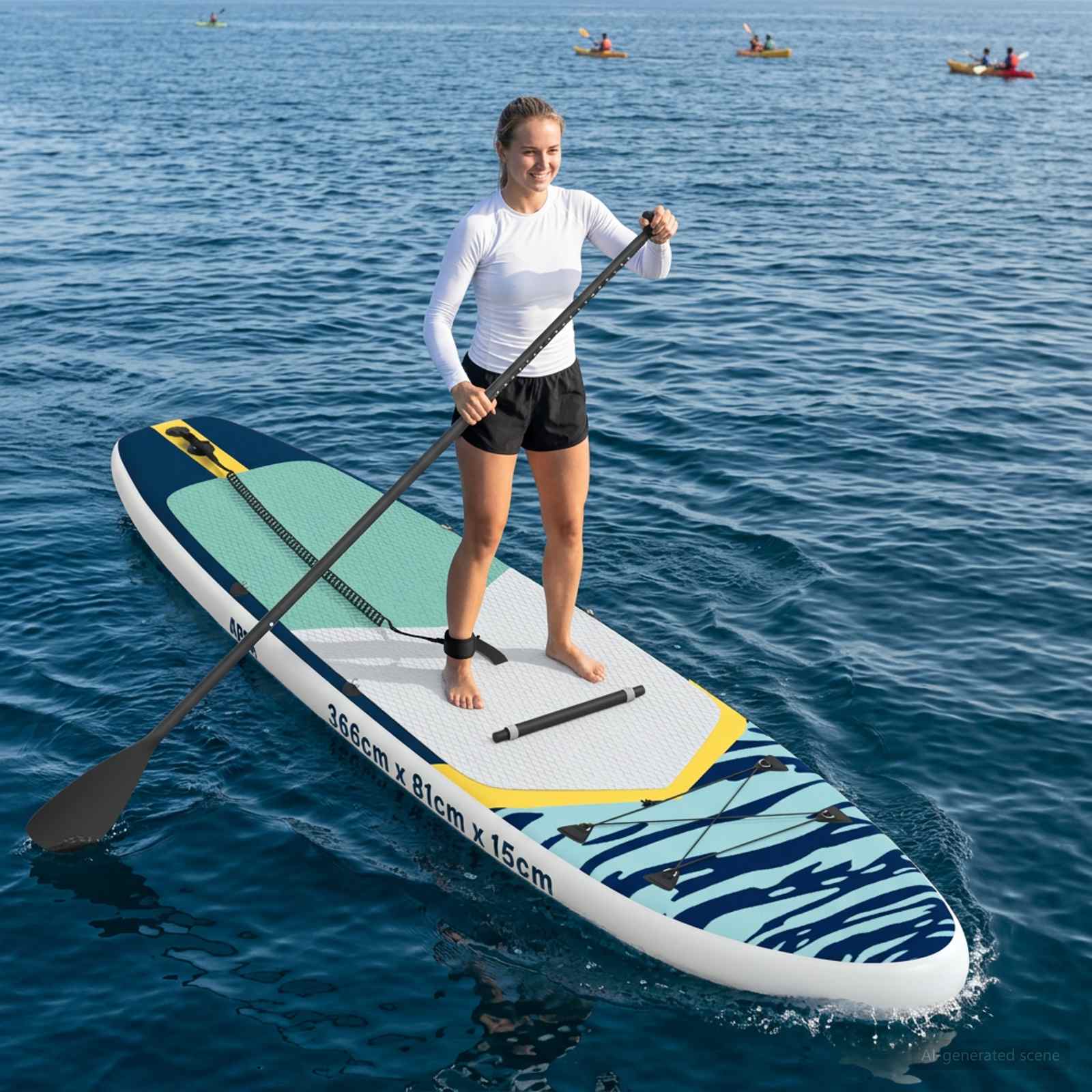 SUP Board με κάθισμα 2 σε 1 APEX 366 x 81 x 15 εκ Μπλε για
