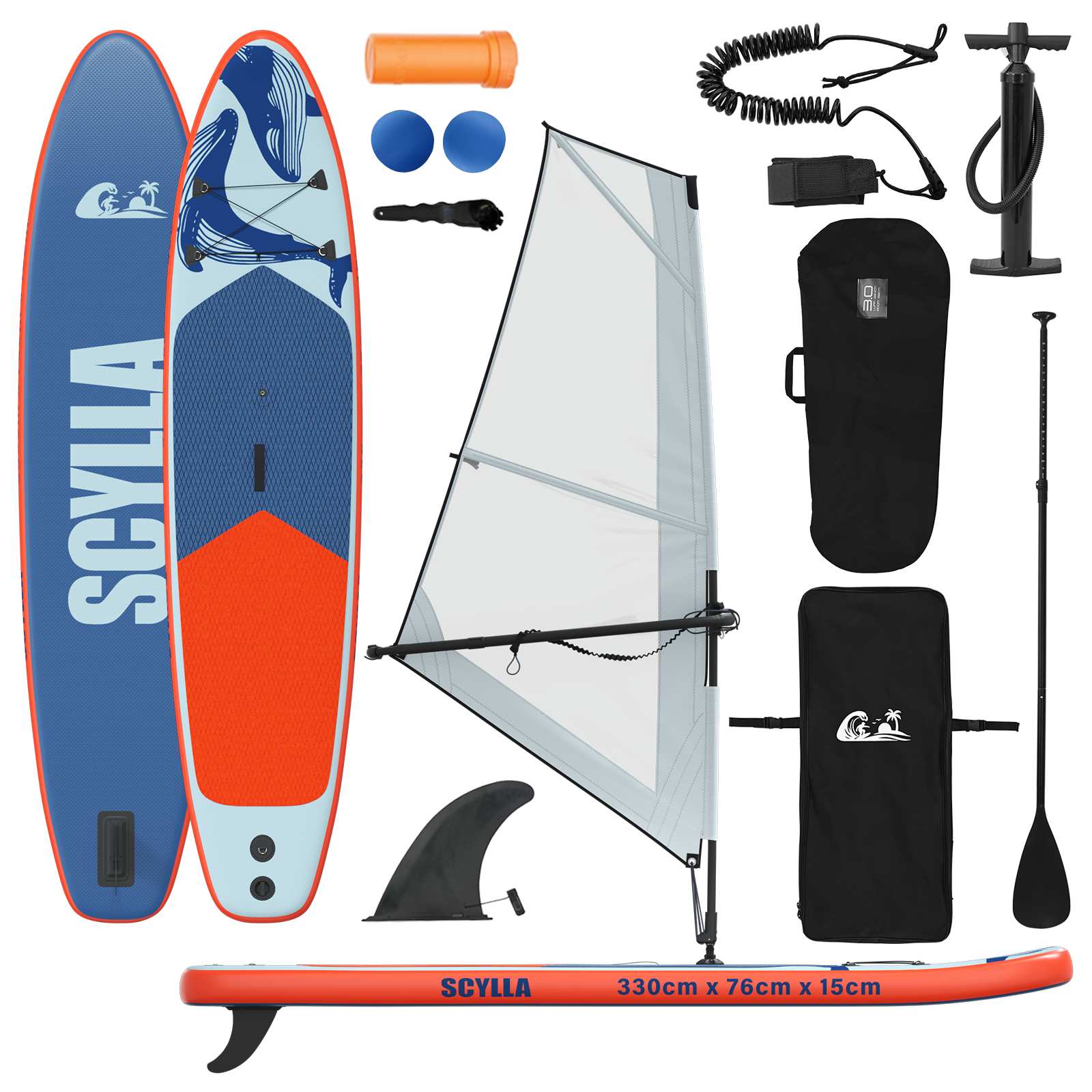 Φουσκωτό SUP Board με Ιστιοφορία SCYLLA 330 x 76 x 15 εκ Μπλε