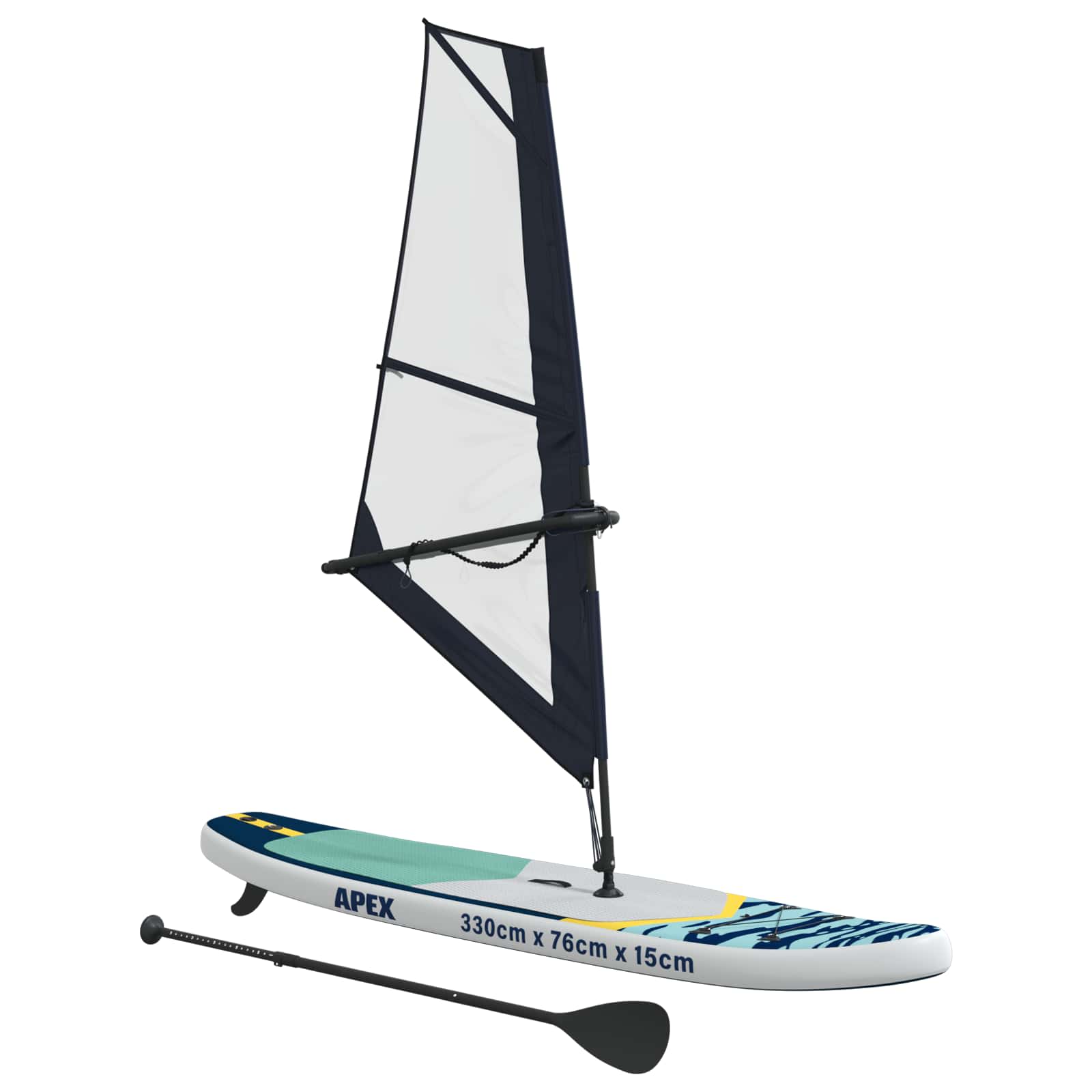 Φουσκωτό SUP Board με Ιστιοφορία APEX 330 x 76 x 15 εκ Μπλε για