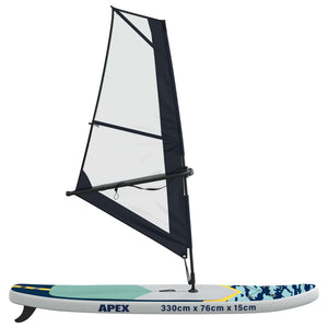 Φουσκωτό SUP Board με Ιστιοφορία APEX 330 x 76 x 15 εκ Μπλε για - Pakobazaar