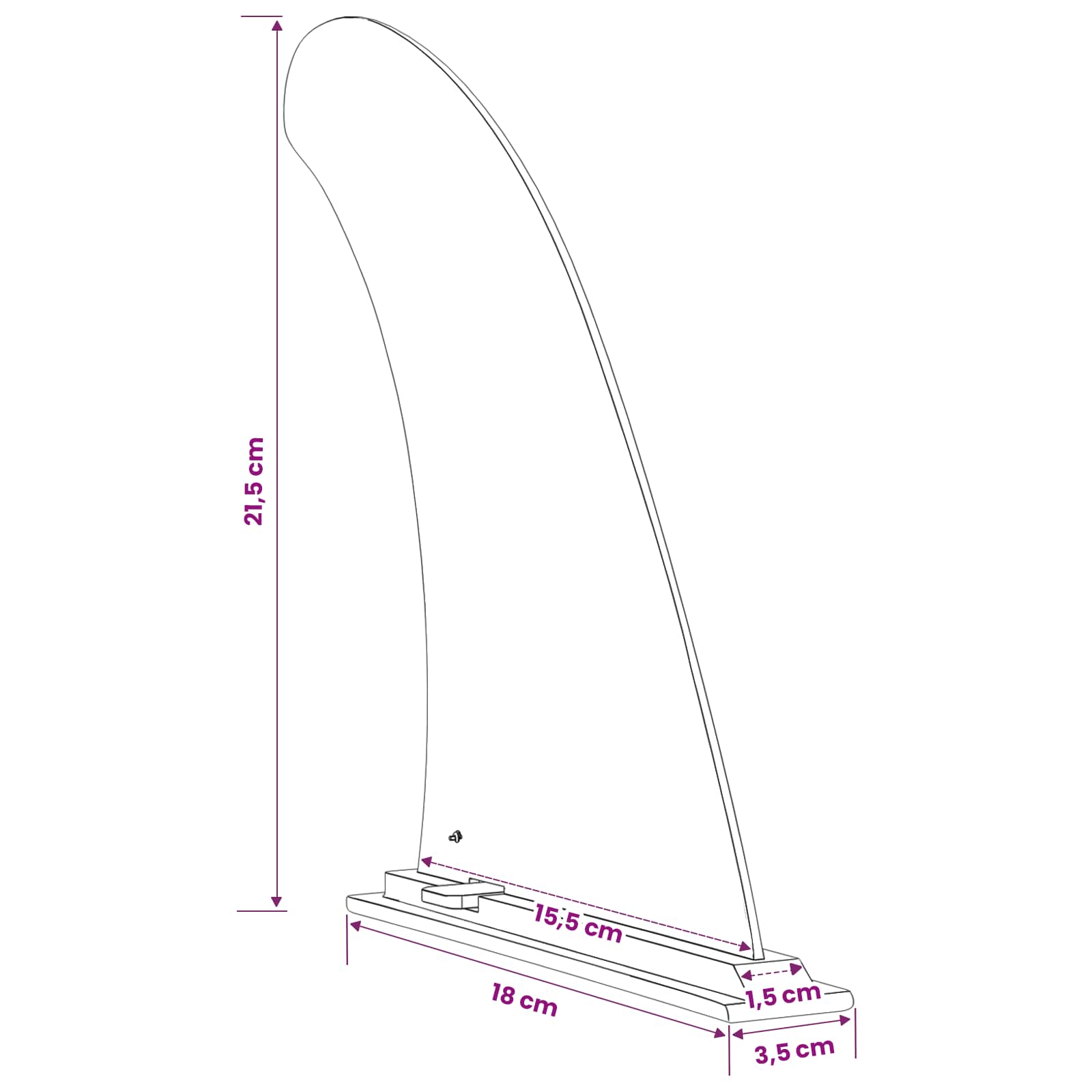 Φιν SUP 3,5 x 18 x 21,5 εκ Νάιλον Μαύρο