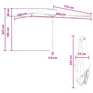 Ομπρέλα Κήπου 200 x 300 cm Πολυεστέρας Ορθογώνιος - Pakobazaar