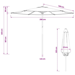 Ομπρέλα Κήπου 300 x 300 cm Πολυεστέρας Ορθογώνιος - Pakobazaar