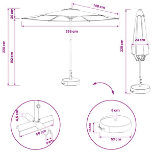 Ομπρέλα Κήπου 300 x 300 cm Πολυεστέρας Ορθογώνιος - Pakobazaar