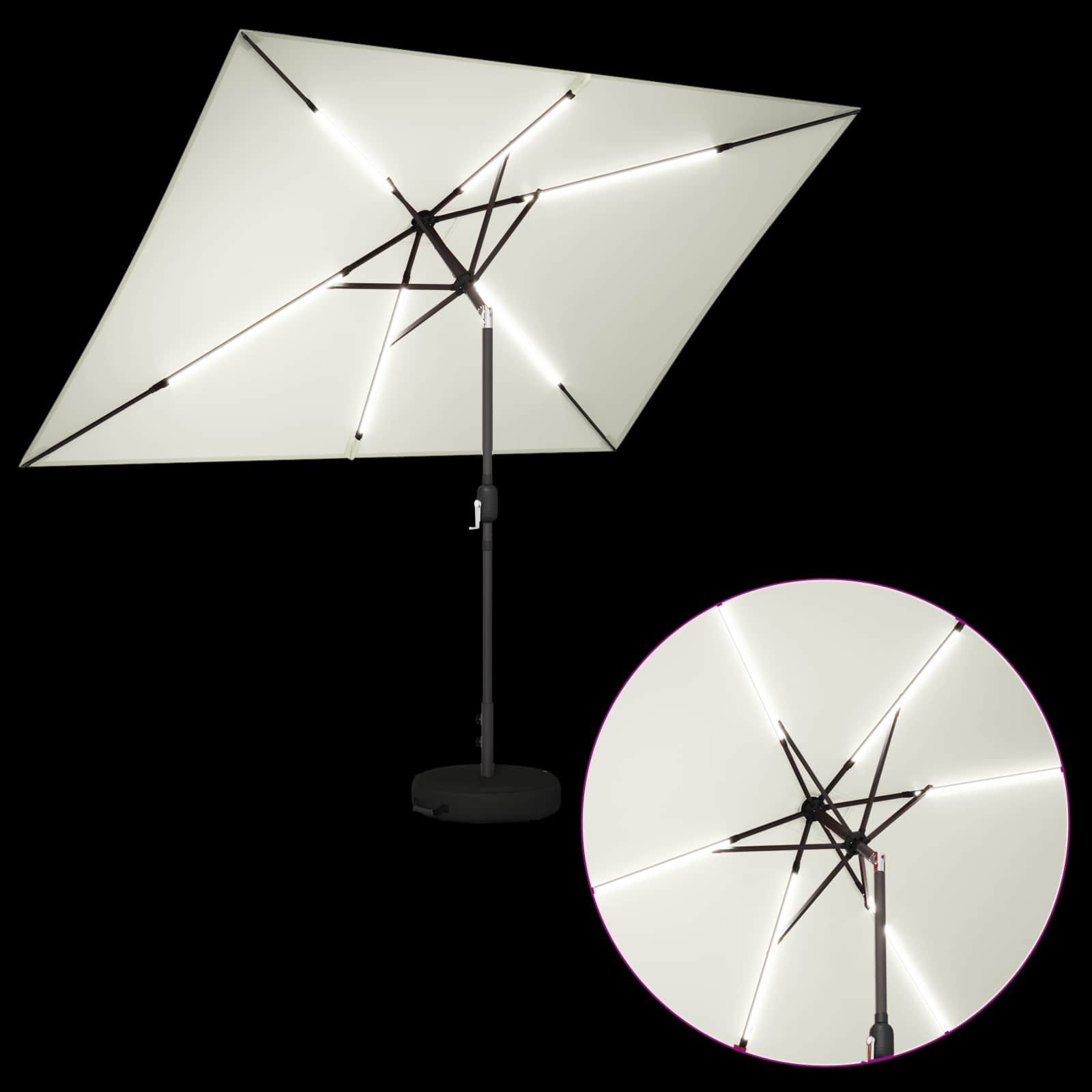Παράσολ Κήπου με Φωτιστικά LED 200 x 300 cm Πολυεστέρας Κρεμ - Pakobazaar