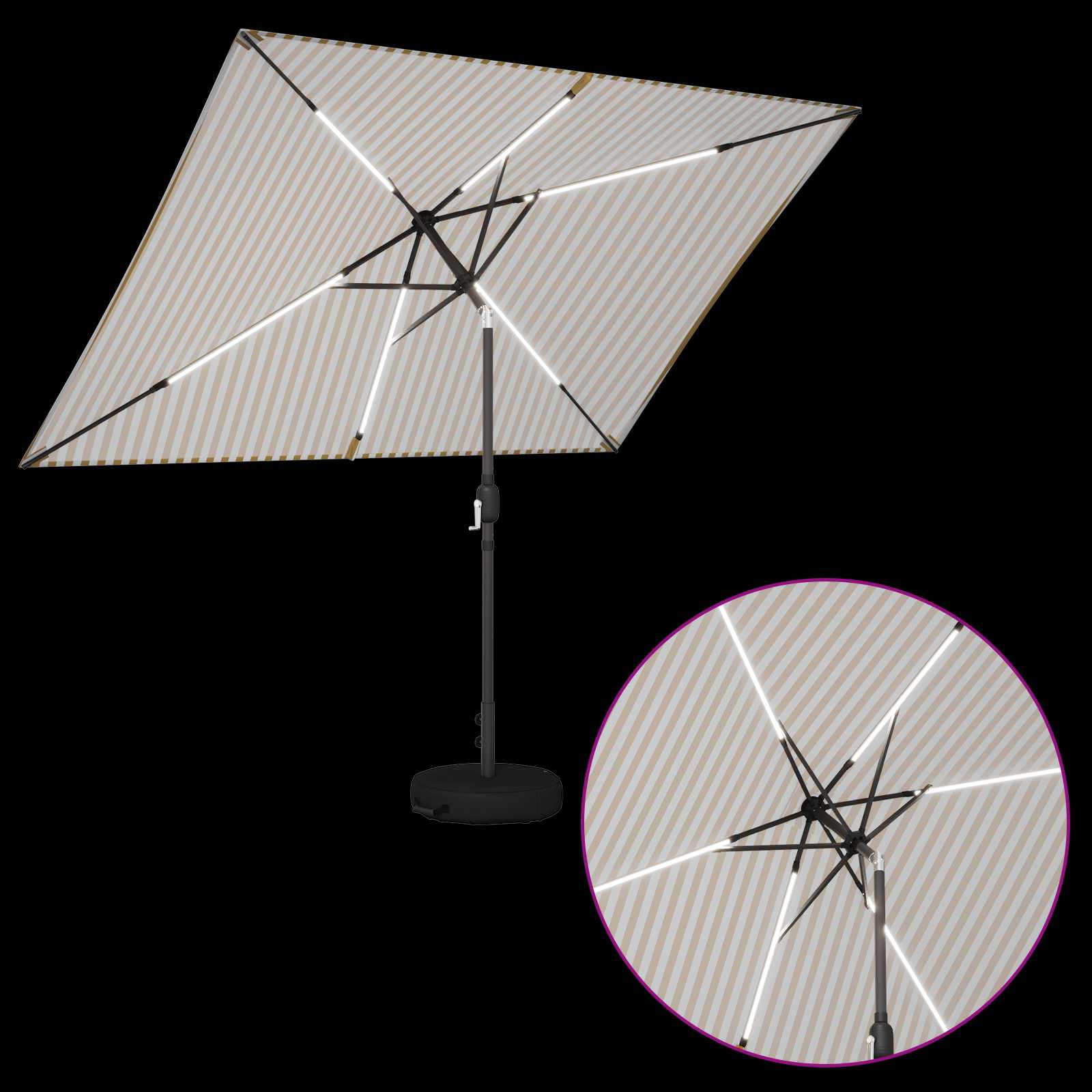 Παράσολ Κήπου με Φωτιστικά LED 200 x 300 cm Πολυεστέρας - Pakobazaar