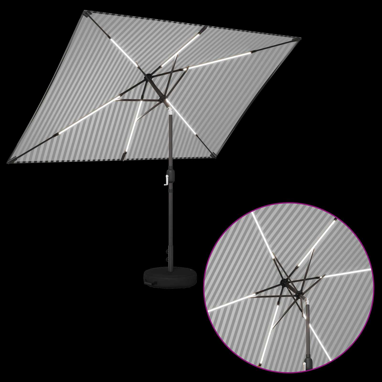 Παράσολ Κήπου με Φωτιστικά LED 200 x 300 cm Πολυεστέρας - Pakobazaar
