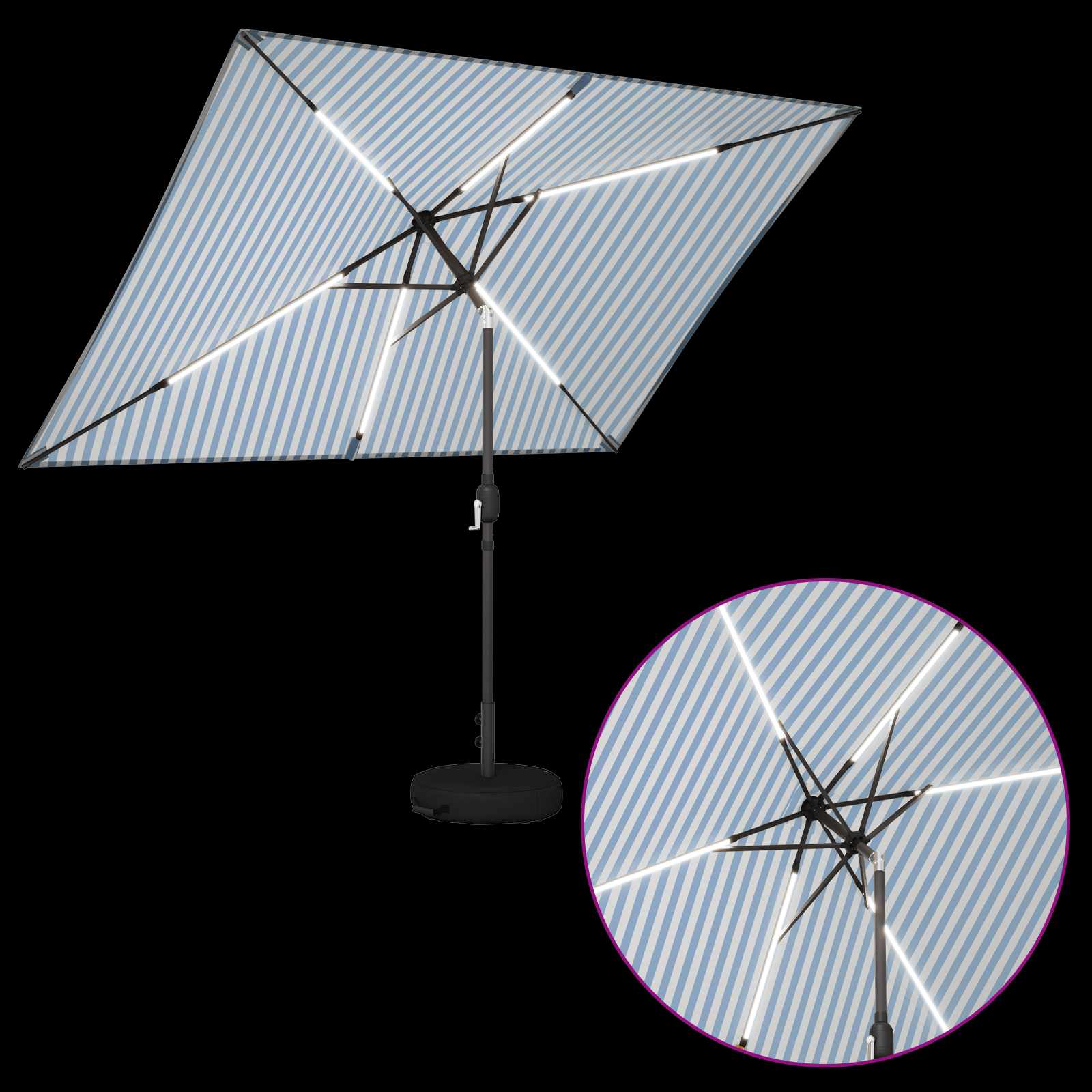 Παράσολ Κήπου με Φωτιστικά LED 200 x 300 cm Πολυεστέρας - Pakobazaar